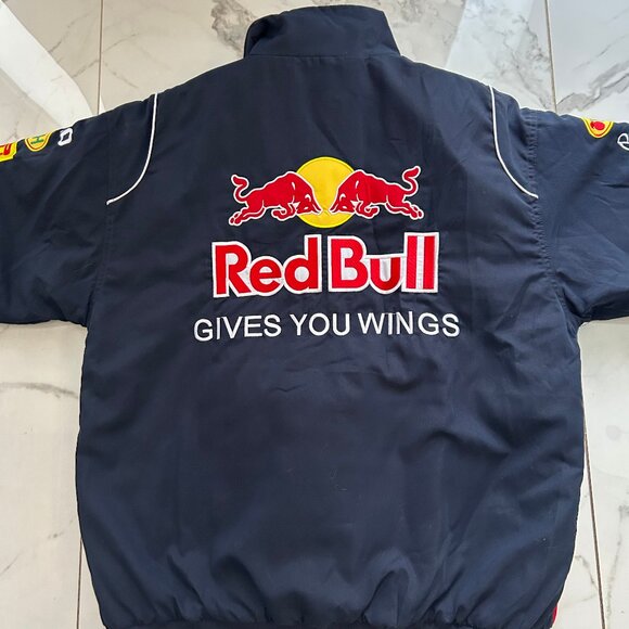 RedBull F1 Racing Jacket Navy Blue â Vintage Embroidered Bomber - Picture 7 of 7